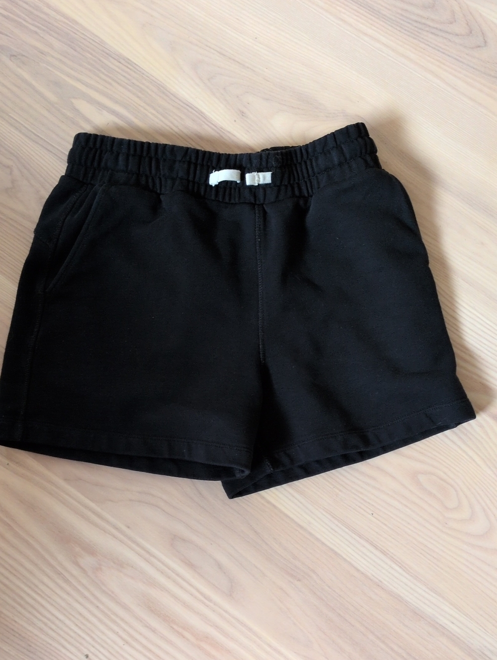 Organic Cotton Black Drawstring Shorts